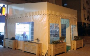 סוכך קבוע בשילוב סגירת חורף - סככות נועה